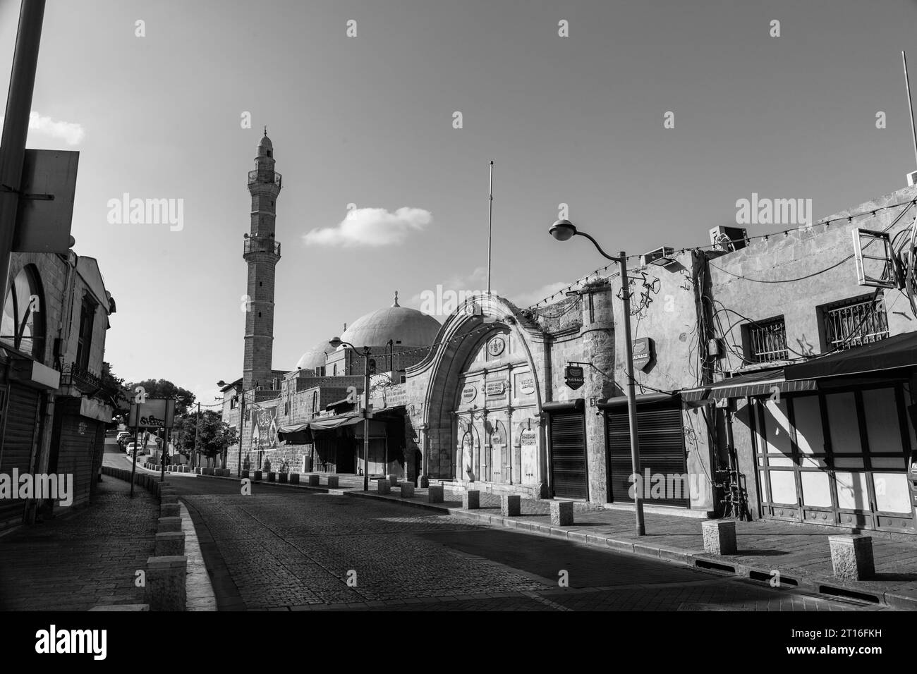 Jaffa, Israel - October 10, 2023: The Mahmoudiya Mosque is the largest and most significant mosque in Jaffa, now part of the larger city of Tel Aviv-Y Stock Photo