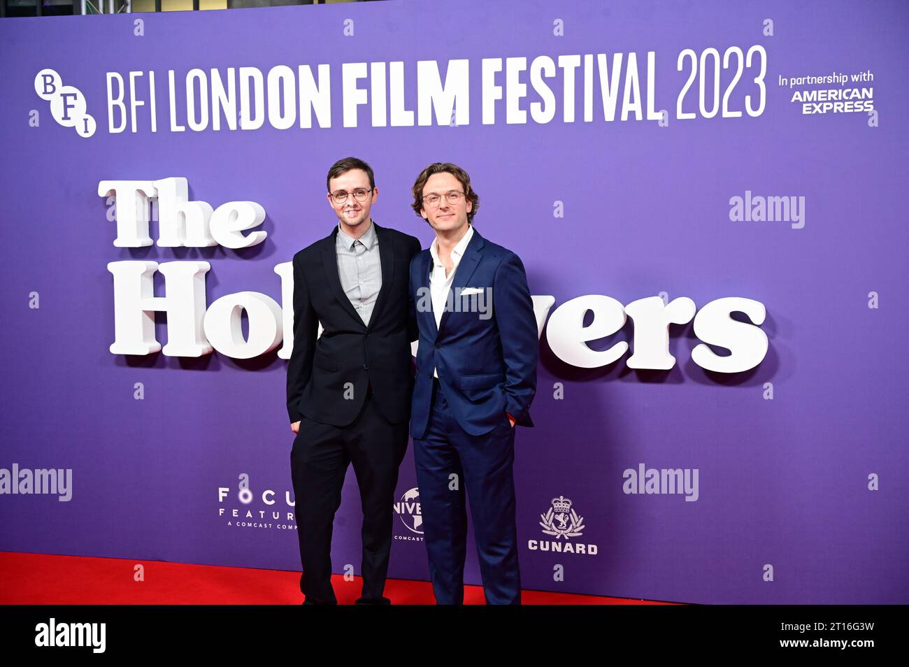 Royal Festival Hall, London, UK. 11th Oct, 2023. Ciaran O'Brien (L) and Jack Howard attends the European Premiere and Cunard Gala screening of The Holdovers at the BFI London Film Festival in partnership with American Express - 67th BFI London Film Festival 2023, London, UK Credit: See Li/Picture Capital/Alamy Live News Stock Photo