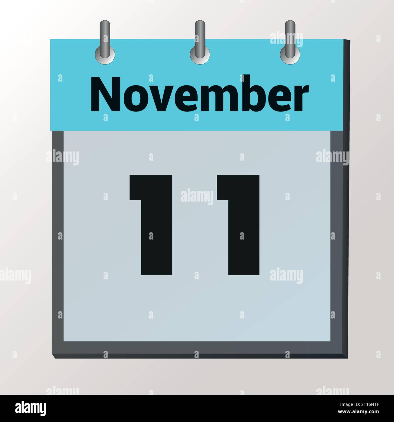 day on the calendar, vector image format, November 11 Stock Vector