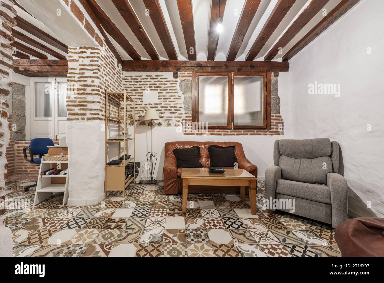 A closer look at Exposed Ductwork Apartment Rustic Style