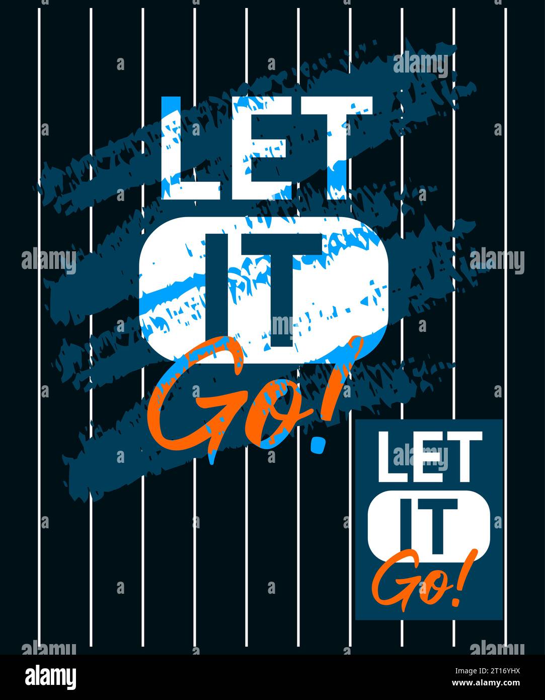 Let It Go Motivational Stroke Typepace Design Short Phrases Design