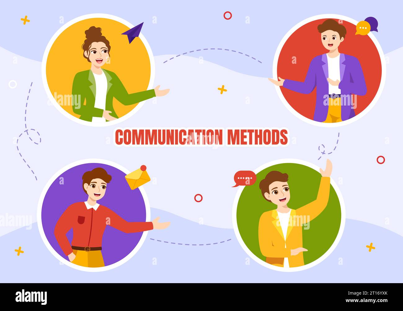 Communication Methods Vector Illustration with Team Referral Marketing ...