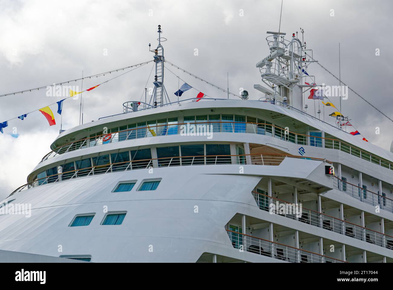 Cruise ship Silver Whisper, docked at the Manhattan Cruise Terminal