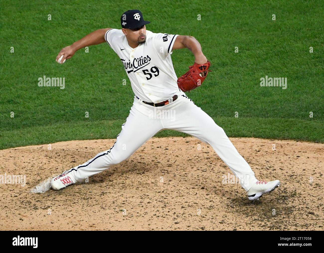 Minnesota Twins relief pitcher Jhoan Duran throws to the Cleveland  Guardians during a baseball game Tuesday, June 21, 2022, in Minneapolis.  (AP Photo/Andy Clayton-King Stock Photo - Alamy