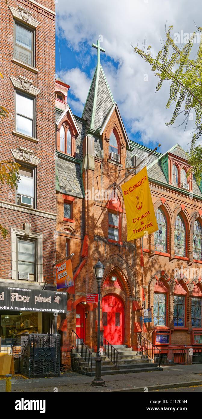 St. Clement’s Episcopal Church, 423 West 46th Street, plays two roles