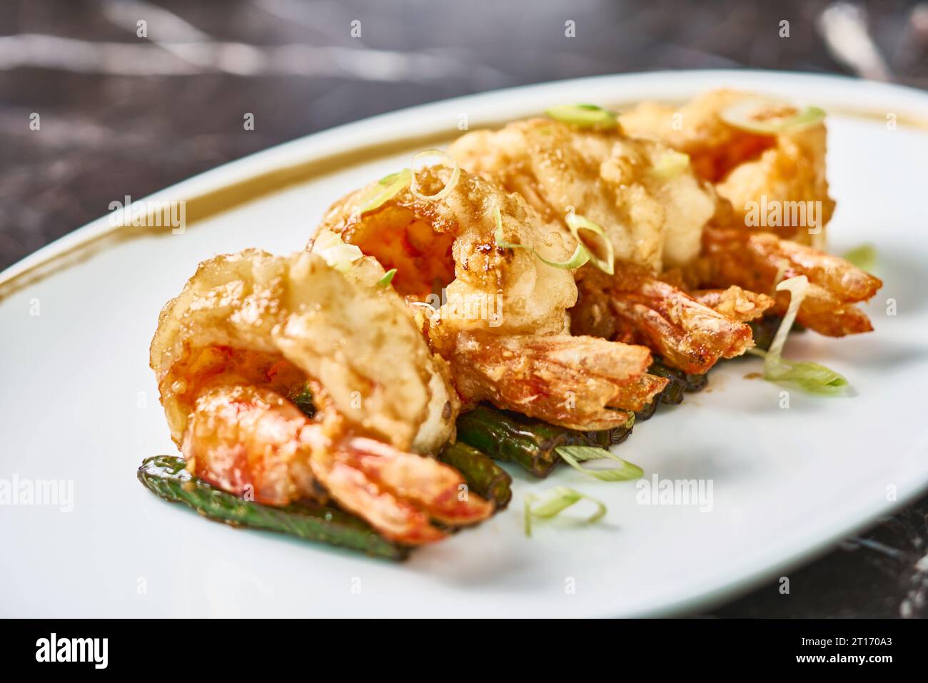 King Prawn(shrimp), Baked with Soya Sauce Stock Photo