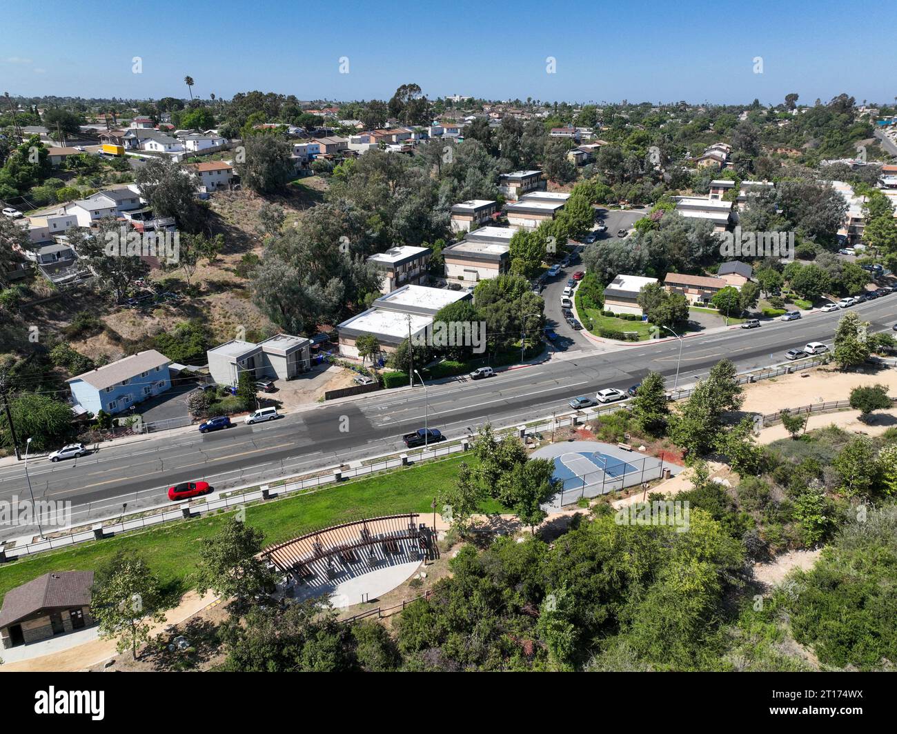 Aerial view of residential houses and condos in South San Diego ...