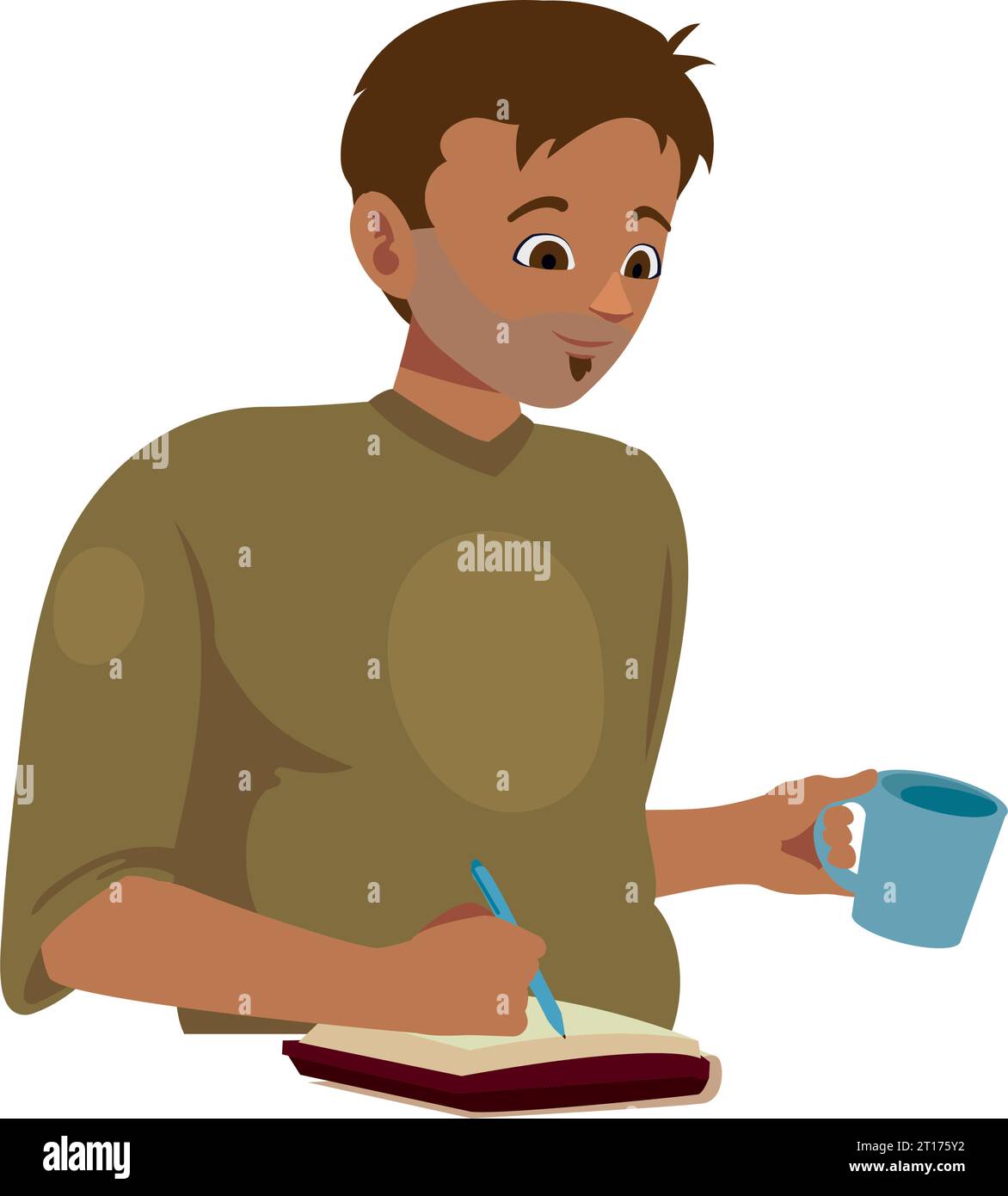man writing with a pen Stock Vector Image & Art - Alamy
