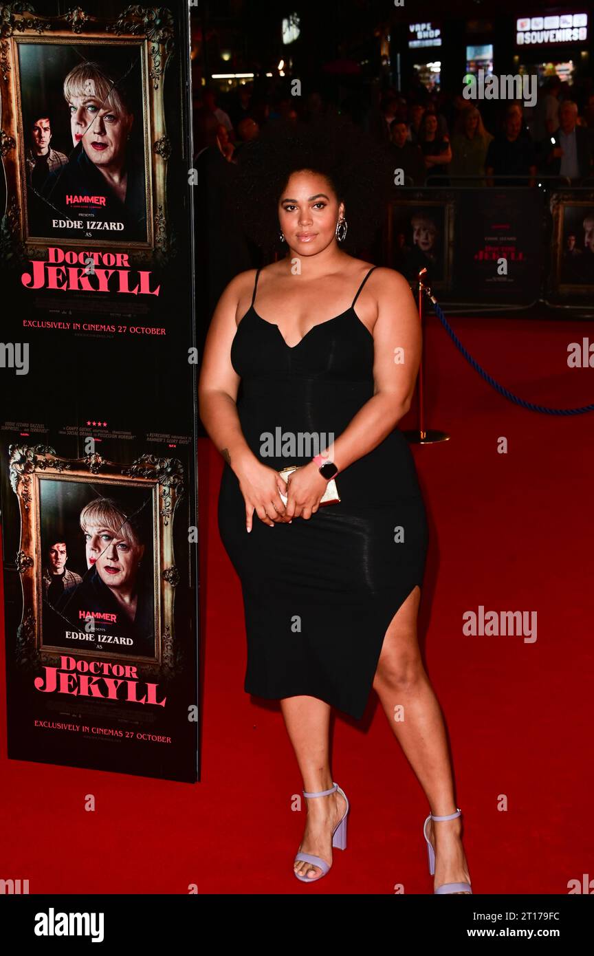 Odeon Luxe, Leicester Square, London, UK. 11th Oct, 2023. Shareefa J attends the World Premiere of Doctor Jekyll with Eddie Izzard, London, UK. Credit: See Li/Picture Capital/Alamy Live News Stock Photo