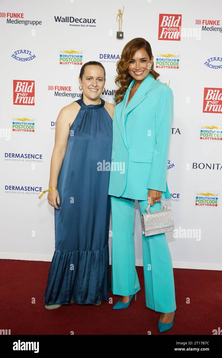 Hamburg, Germany. 11th Oct, 2023. Presenter Jana Ina Zarrella (r) and ...