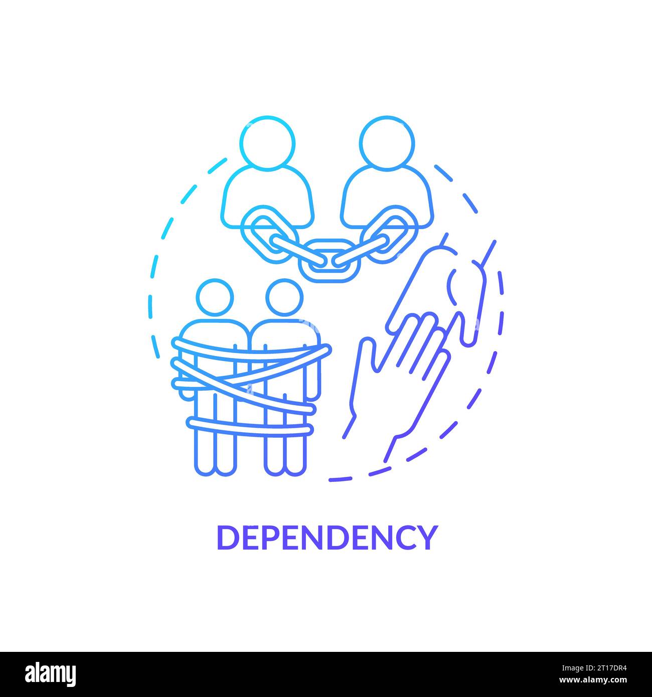 2D gradient icon dependency concept Stock Vector
