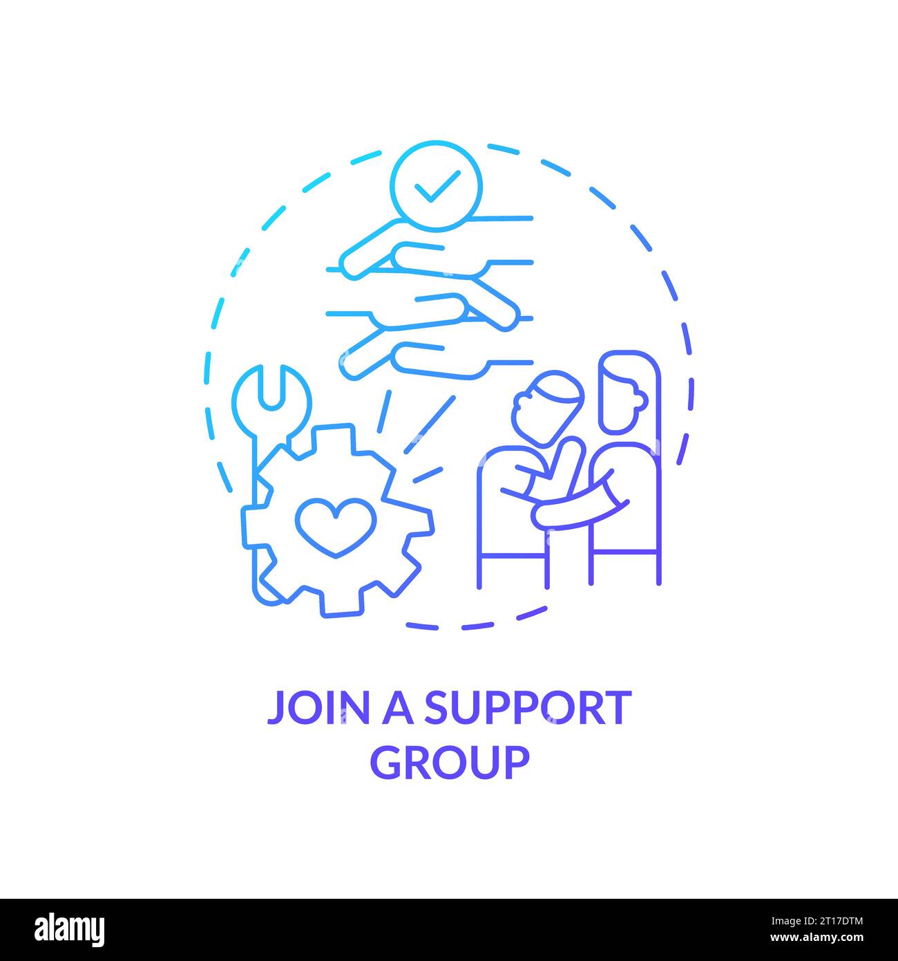 2D gradient icon join a support group concept Stock Vector