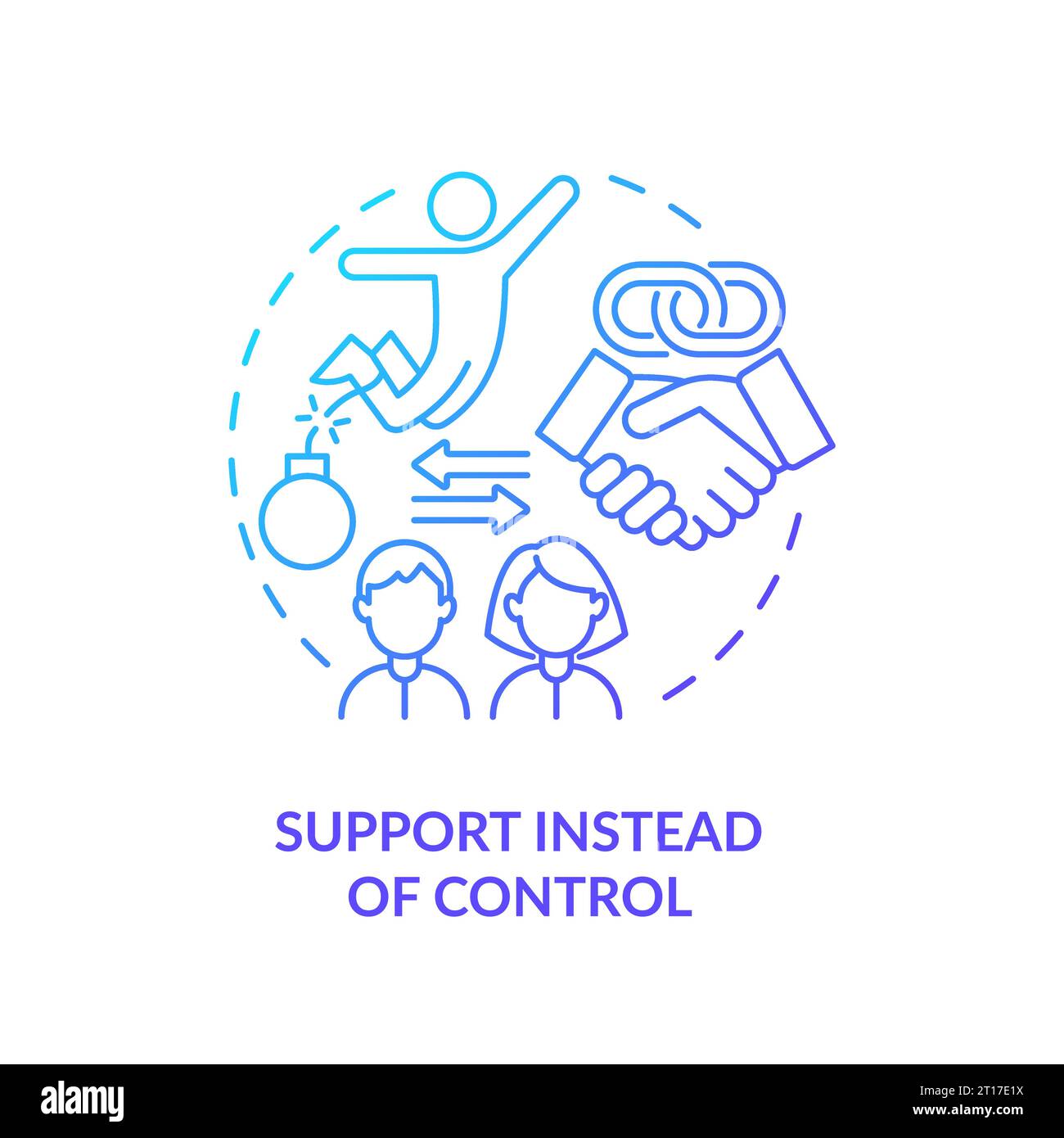 2D gradient icon support instead of control concept Stock Vector Image ...