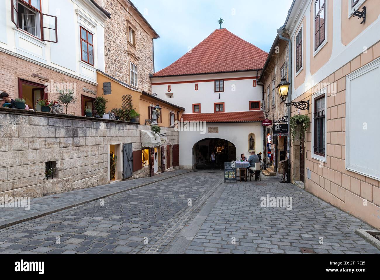 Stone Gate or Porta di Pietra is the eastern gate to Zagreb’s medieval town and the most important shrine. It is the only remaining entrance of Zagreb Stock Photo