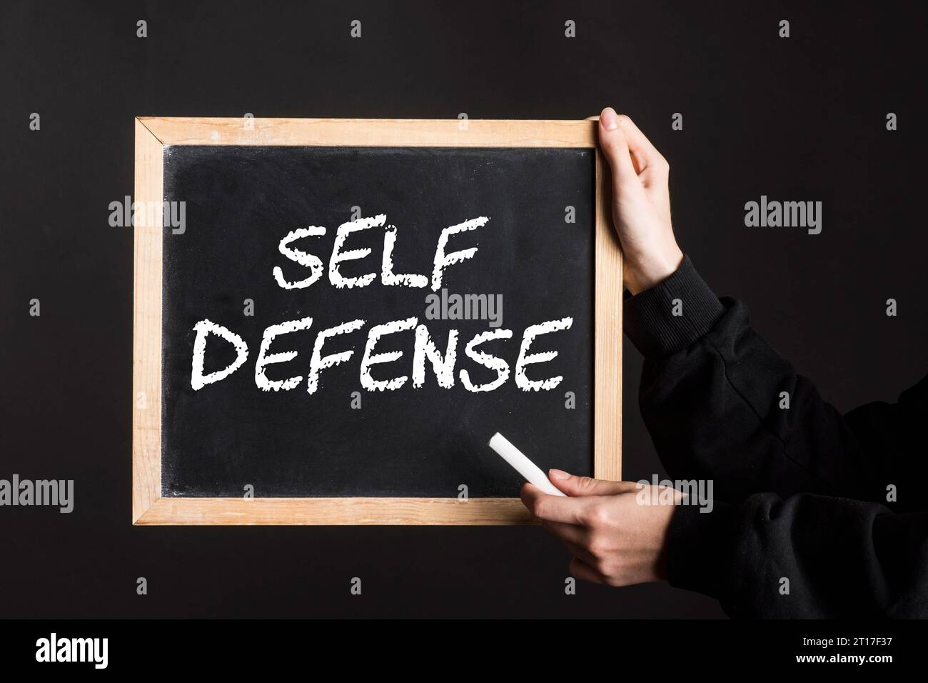 Woman And Self Defense Sign, Preparation Against Acts Of Violence Woman 