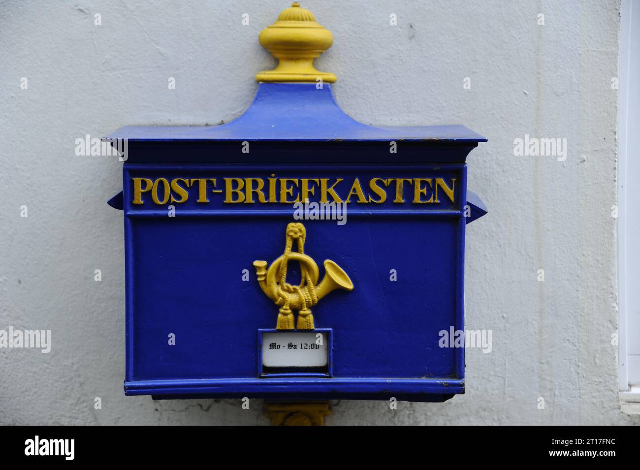 Blue letter box Stock Photo Alamy