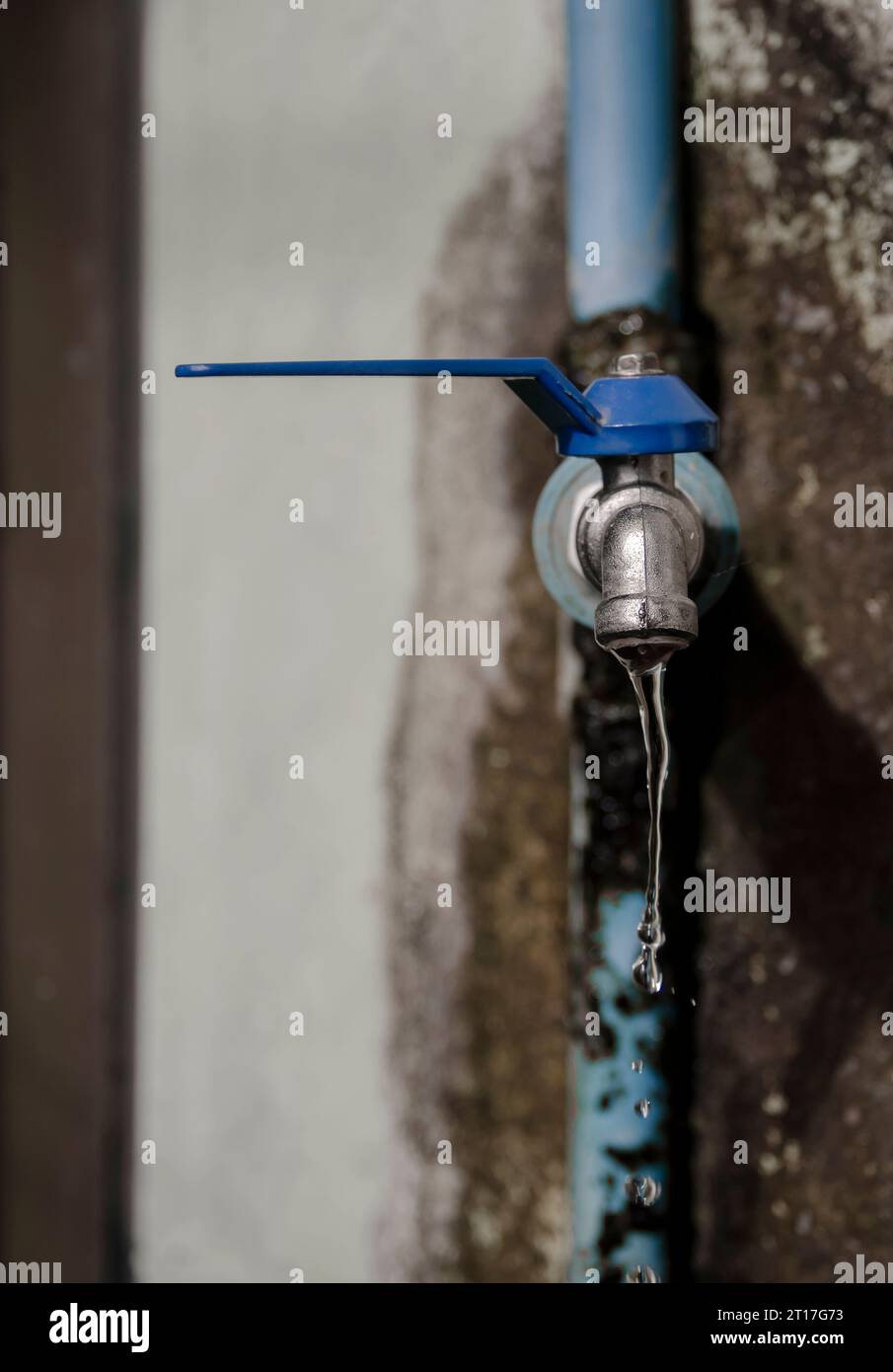 Wasting water water drop from water tap, Leaky or tap, water tap in