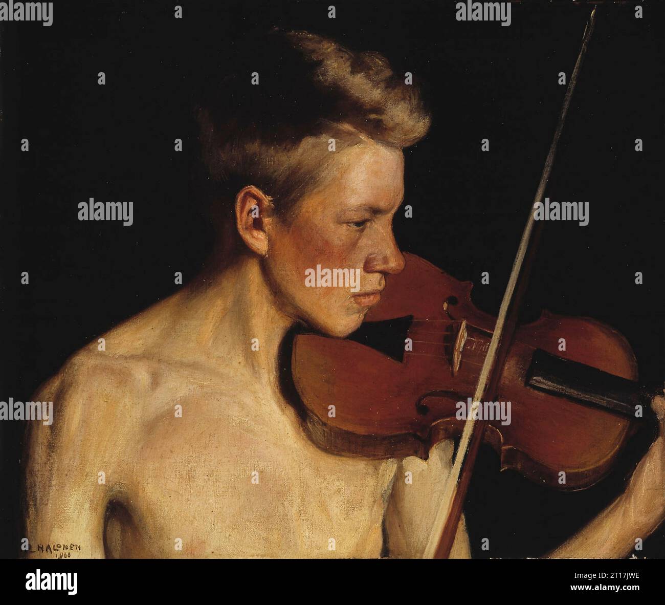 Pekka Halonen - The Violinist - 1900 Stock Photo