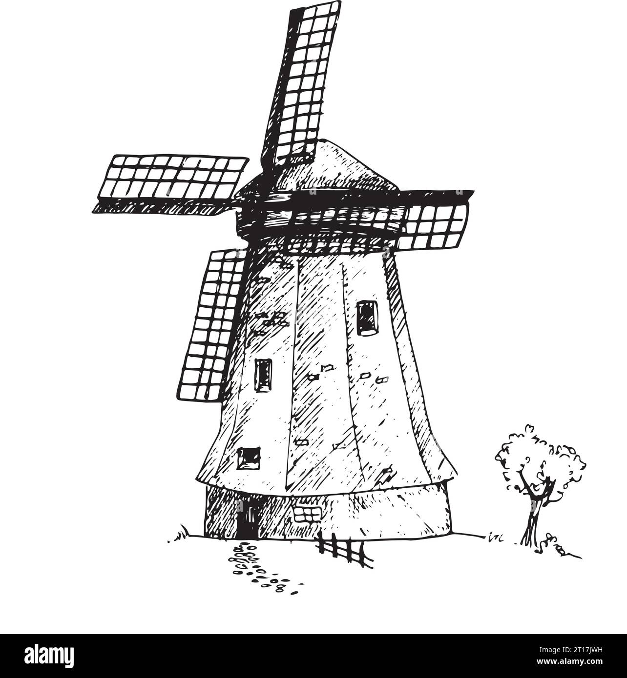 How to Draw Wind Energy (Windmills) Step by Step | DrawingTutorials101.com