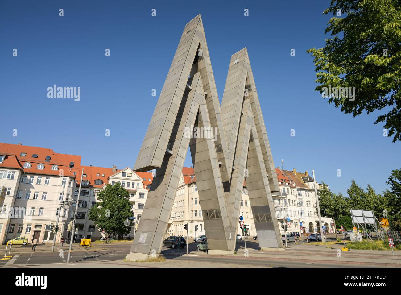 Messesymbol, Alte Messe, Prager Straße, Leipzig, Sachsen, Deutschland Stock Photo