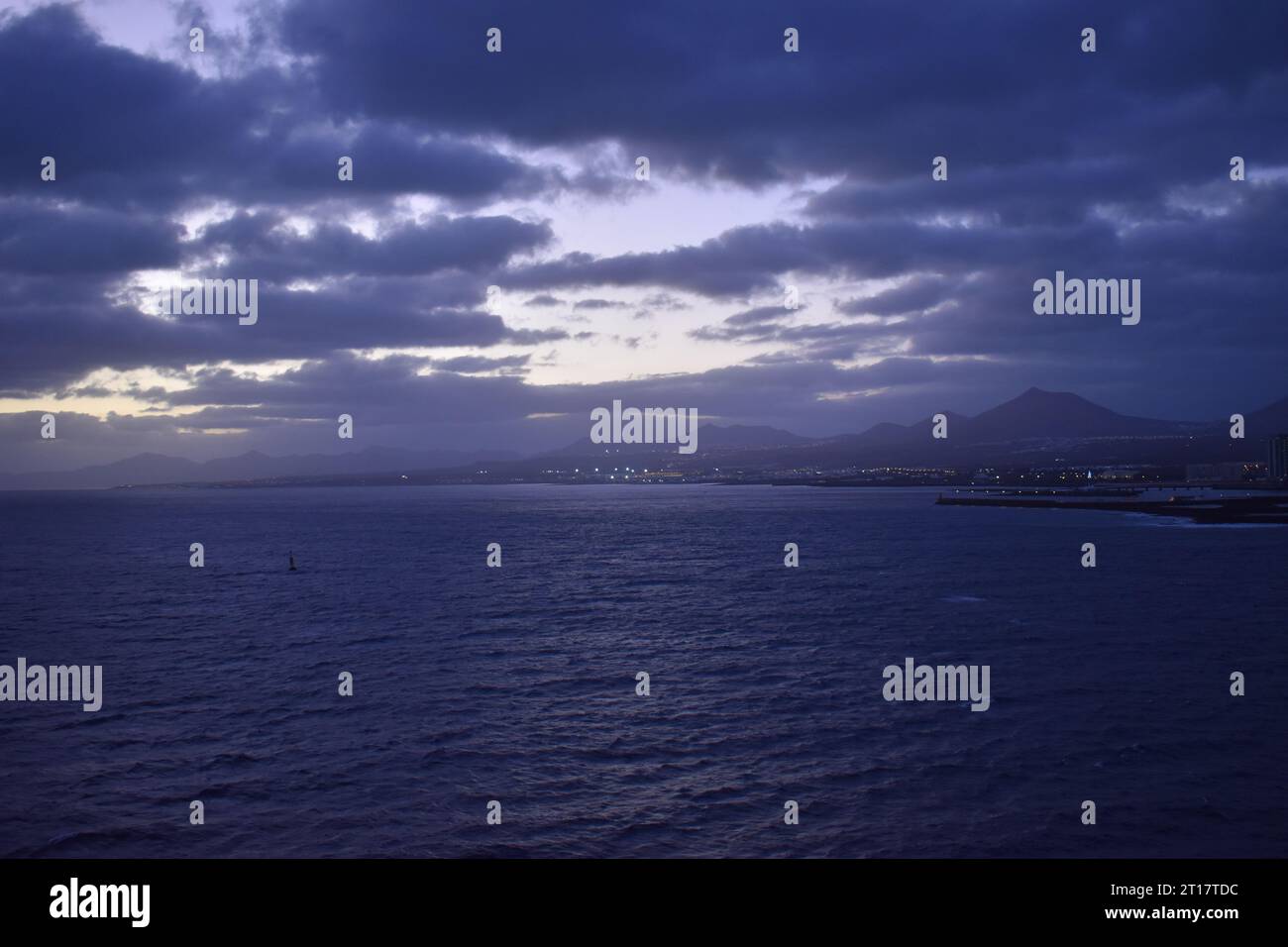 Cruise ship at night in harbour Stock Photo - Alamy