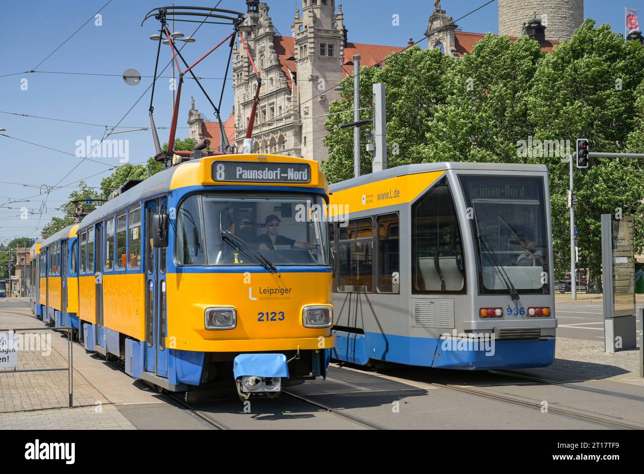 Tram, Leipziger Verkehrsbetriebe, Roßplatz, Leipzig, Sachsen ...