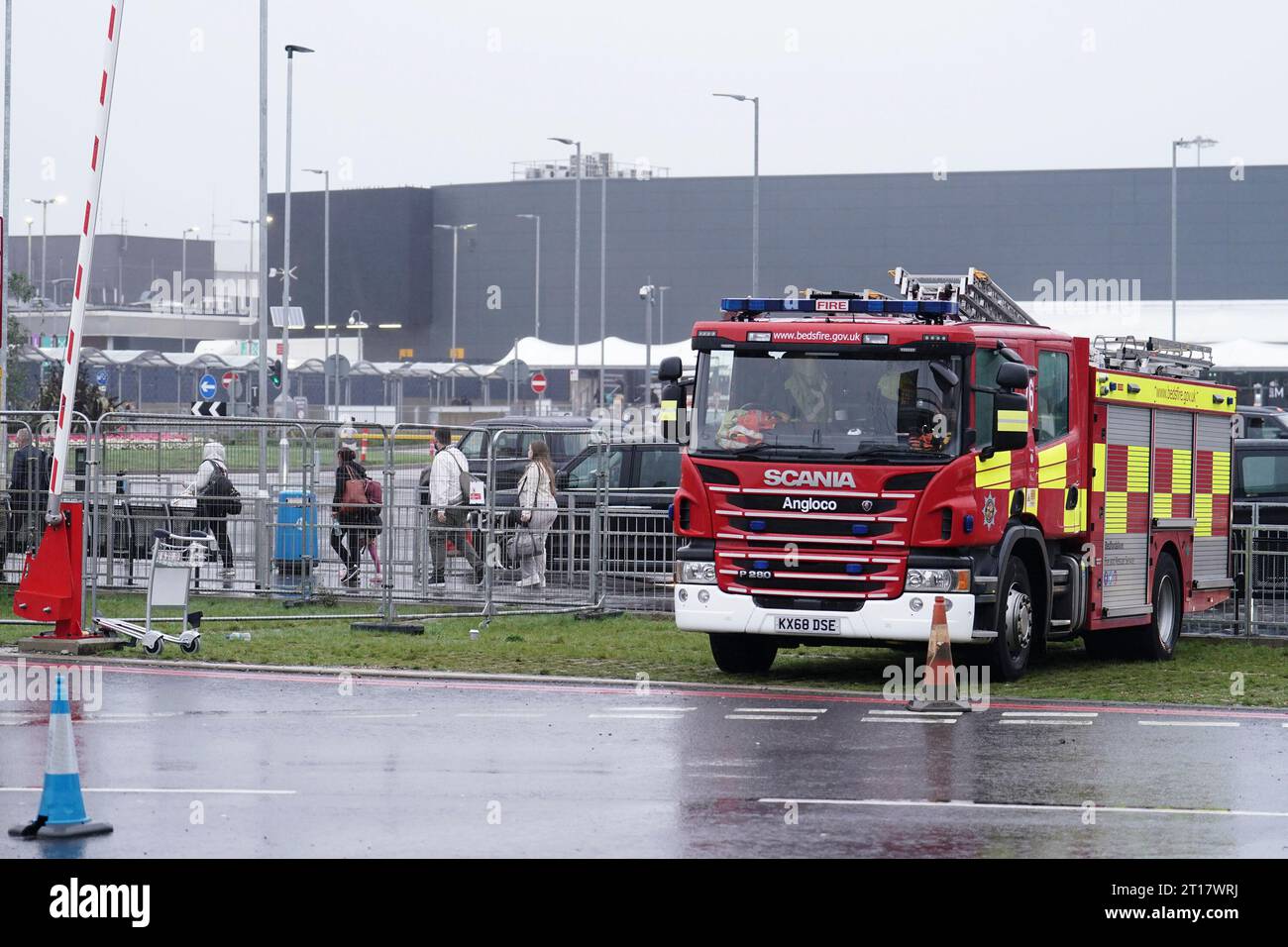 The scene at Luton Airport after a fire ripped through level three of