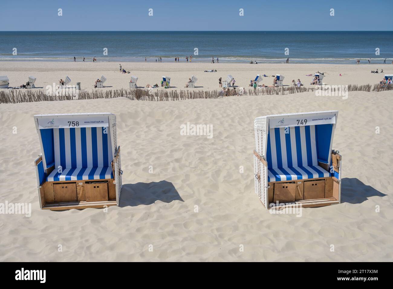 Strandkörbe, Sandstrand, Nordsee, Westerland, Sylt, SchleswigHolstein