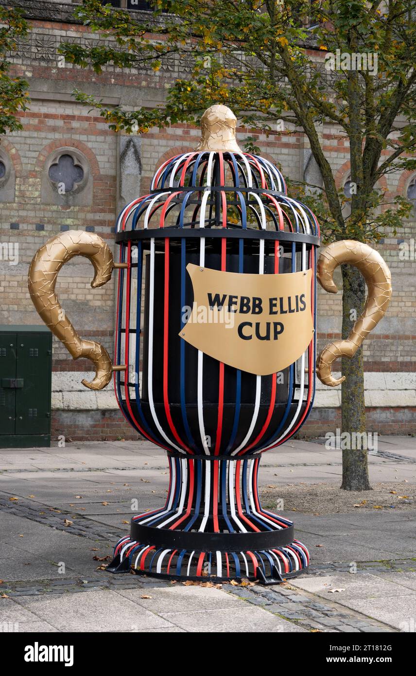 Webb Ellis Cup sculpture, Rugby, Warwickshire, England, UK Stock Photo