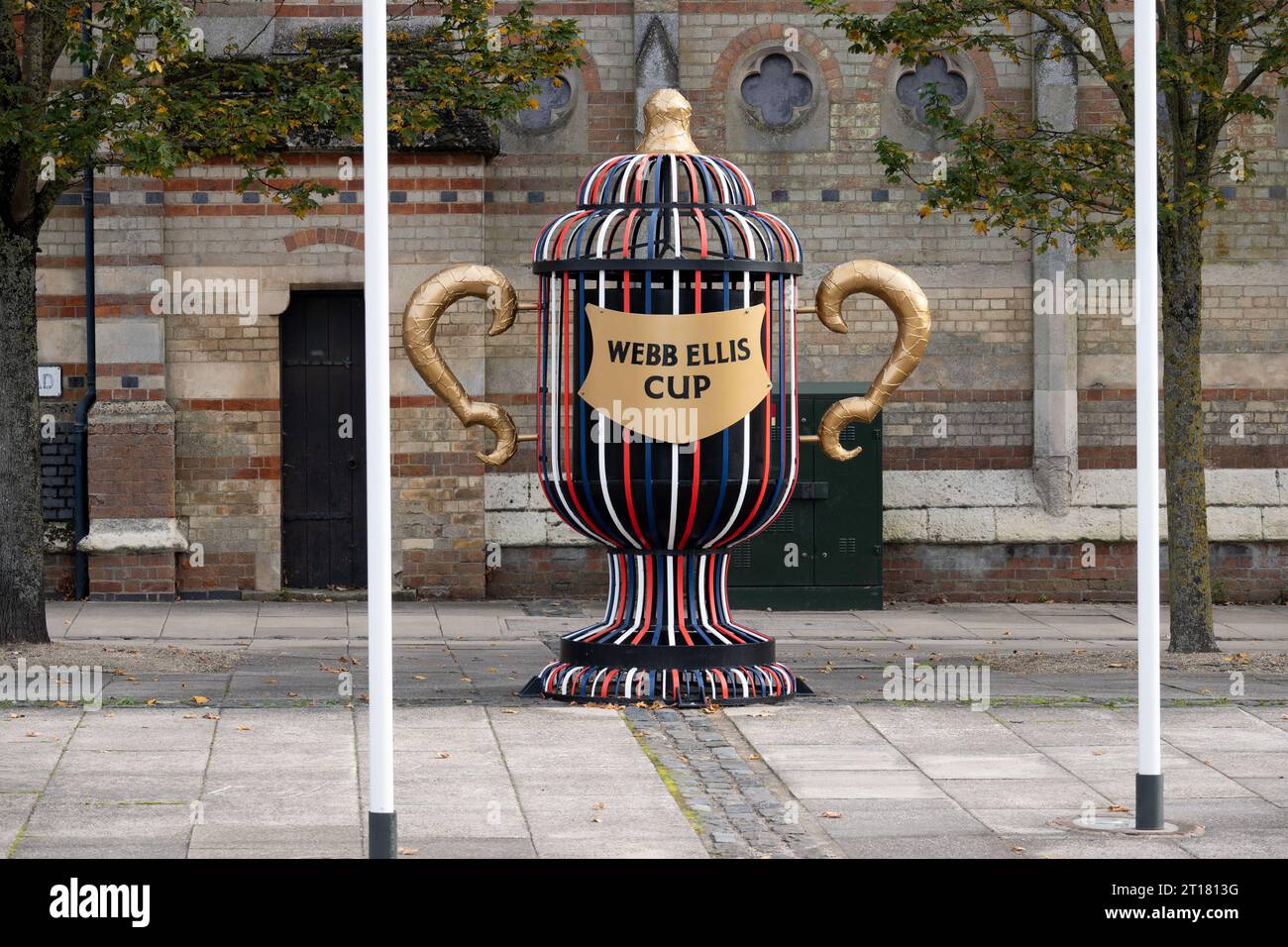 Webb Ellis Cup sculpture, Rugby, Warwickshire, England, UK Stock Photo
