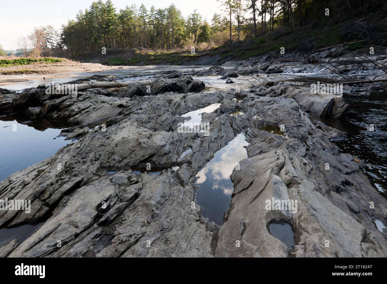 View of the end of the Quechee Gorge, Quechee State Park, Stock Photo