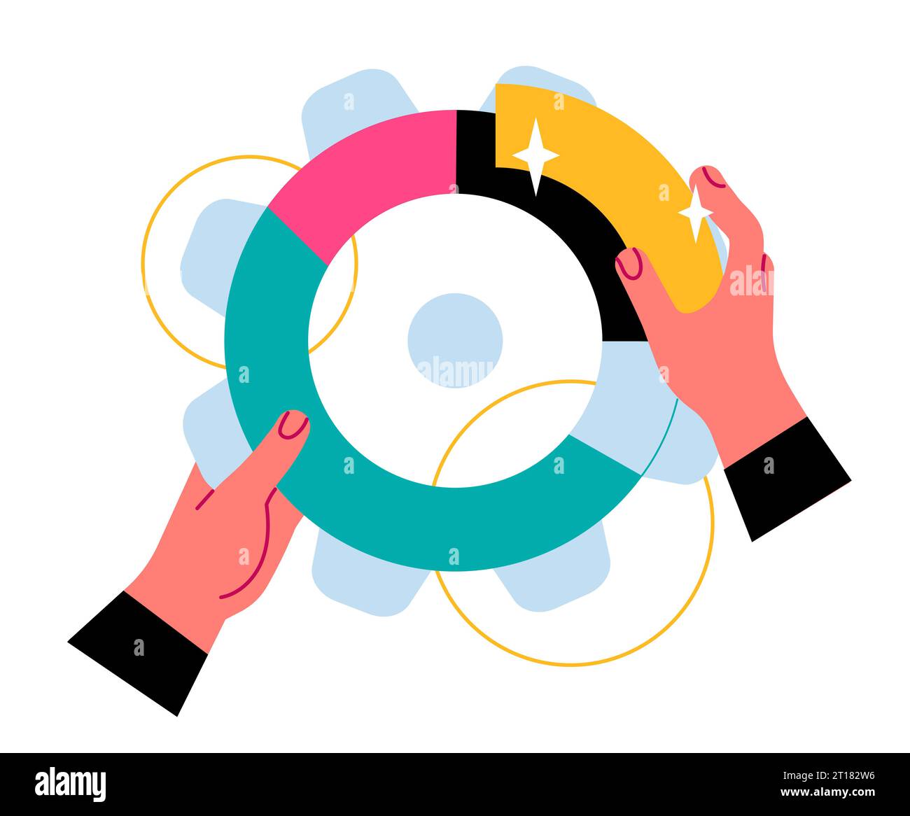 Working with data, hands, chart Stock Vector Image & Art - Alamy