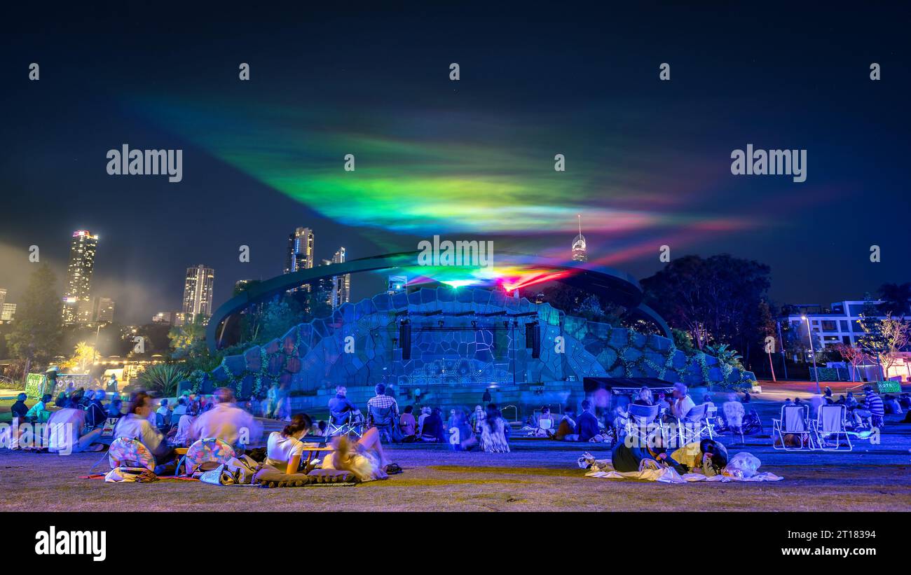 Gold Coast, QLD, Australia Oct 12, 2023 Wonder at HOTA light show