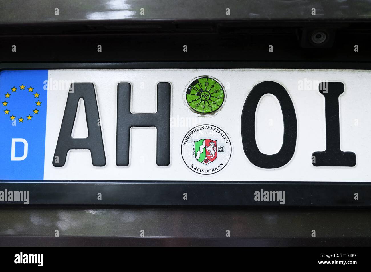 Auto-Kennzeichen AH-OI, Stadt Ahaus in Nordrhein-Westfalen Stock