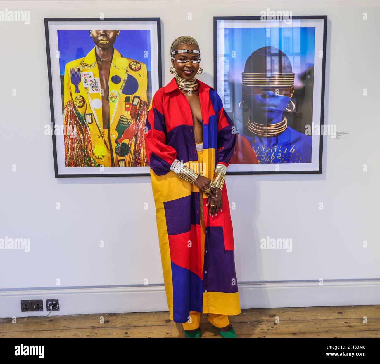 London, UK. 12th Oct, 2023. South African Zana Masoumbuka in front of