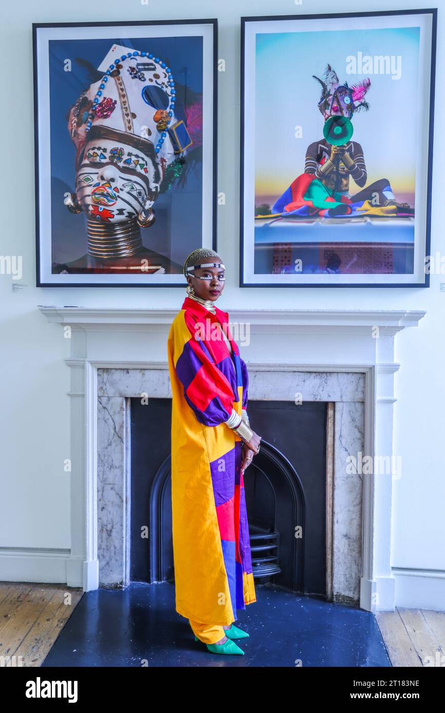 London, UK. 12th Oct, 2023. South African Zana Masoumbuka in front of