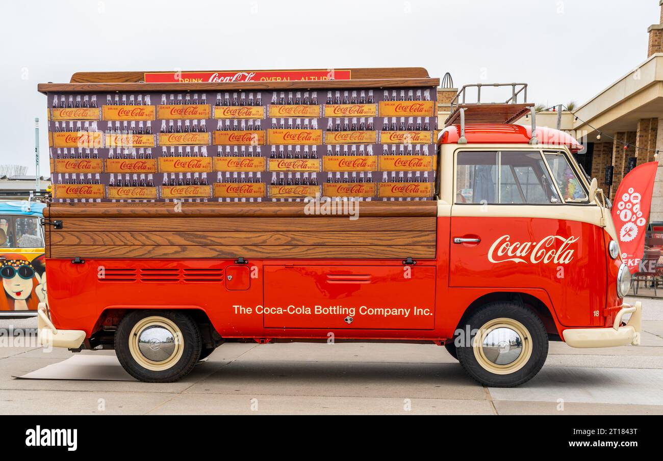 Scheveningen, The Netherlands, 14.05.2023, Retro Volkswagen Coca-Cola delivery van from 1966 at The Aircooled classic car show Stock Photo