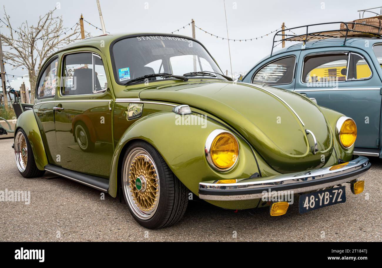 Scheveningen, The Netherlands, 14.05.2023, Shiny oldtimer Volkswagen Beetle from 1974 at The Aircooled classic car show Stock Photo