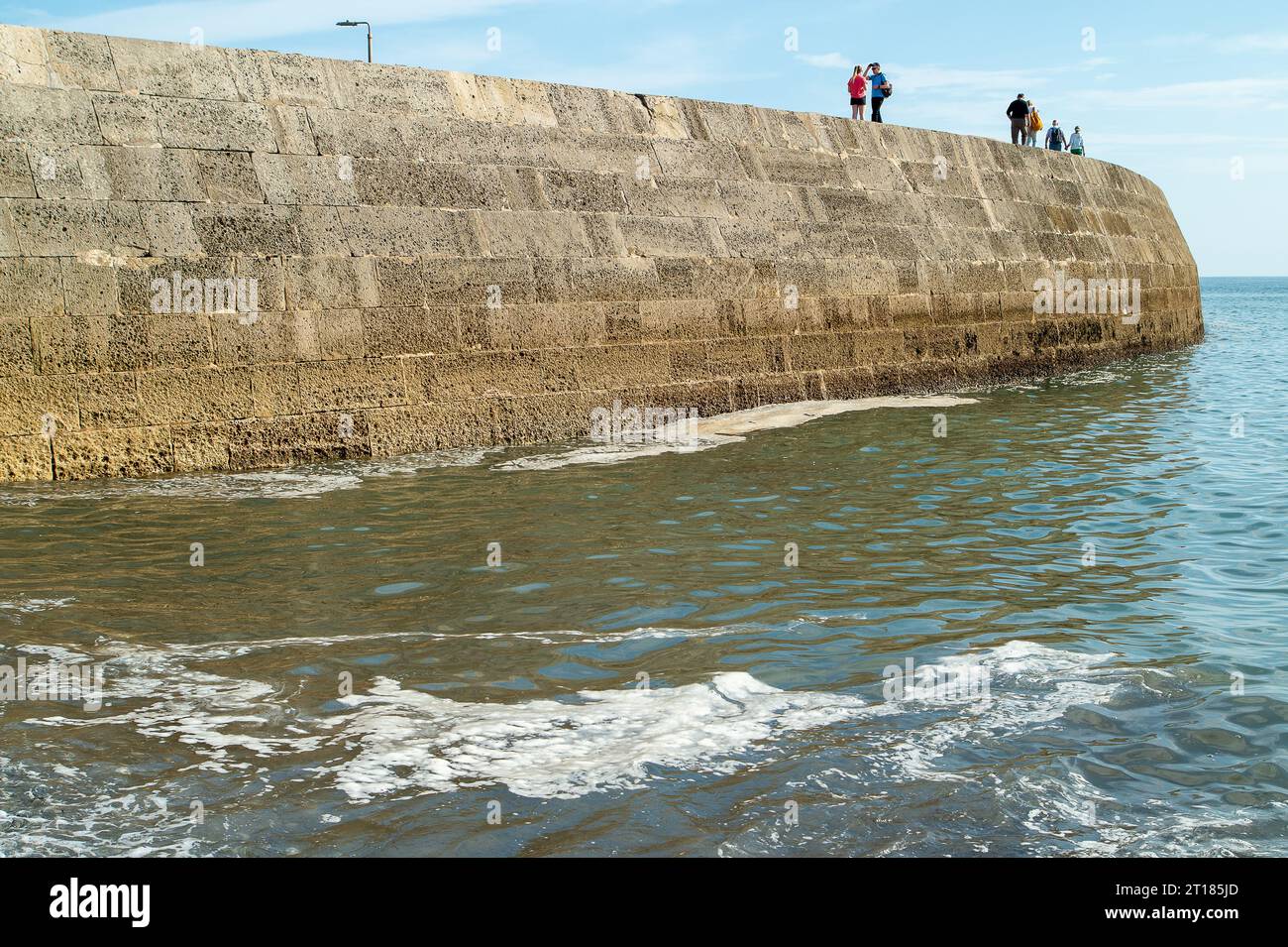 Lyme Regis, Dorset, UK. 9th October, 2023. Sewage in the sea next to