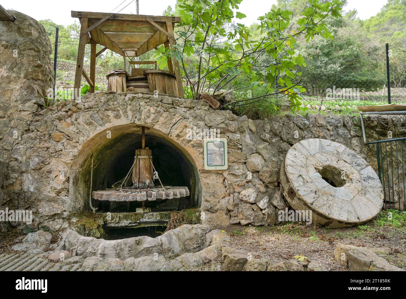 Wassermühle, Herrenhaus Museum Landgut La Granja, Mallorca, Spanien Stock Photo