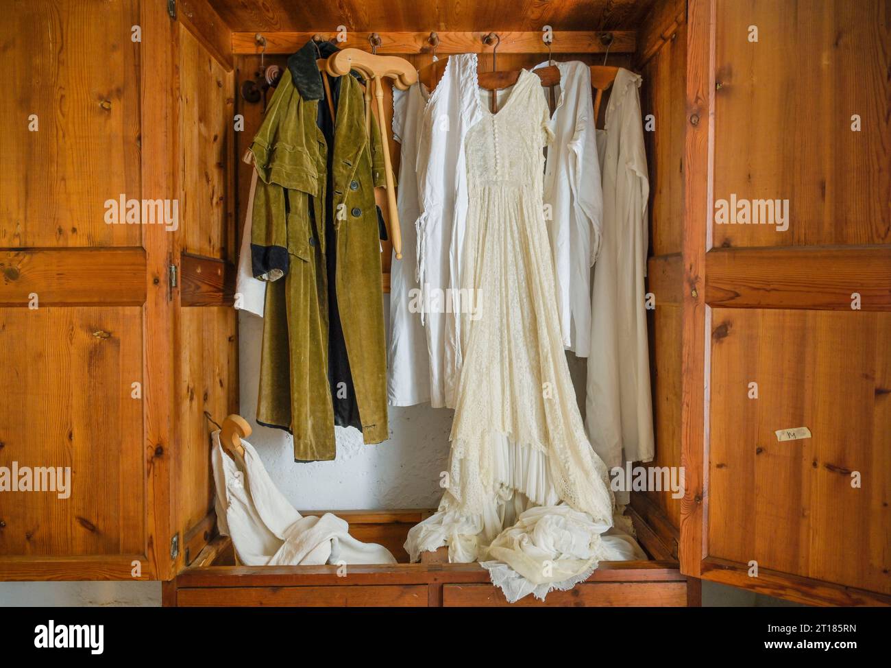 Alte Kleidung, Herrenhaus Museum Landgut La Granja, Mallorca, Spanien Stock Photo
