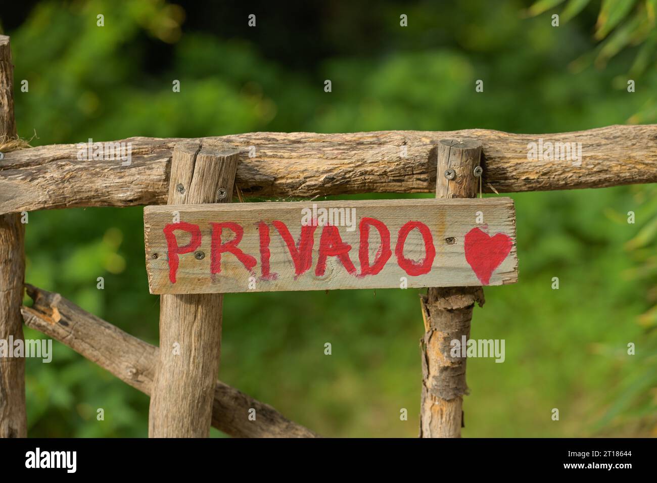Schild privado, privat, Mallorca, Spanien Stock Photo
