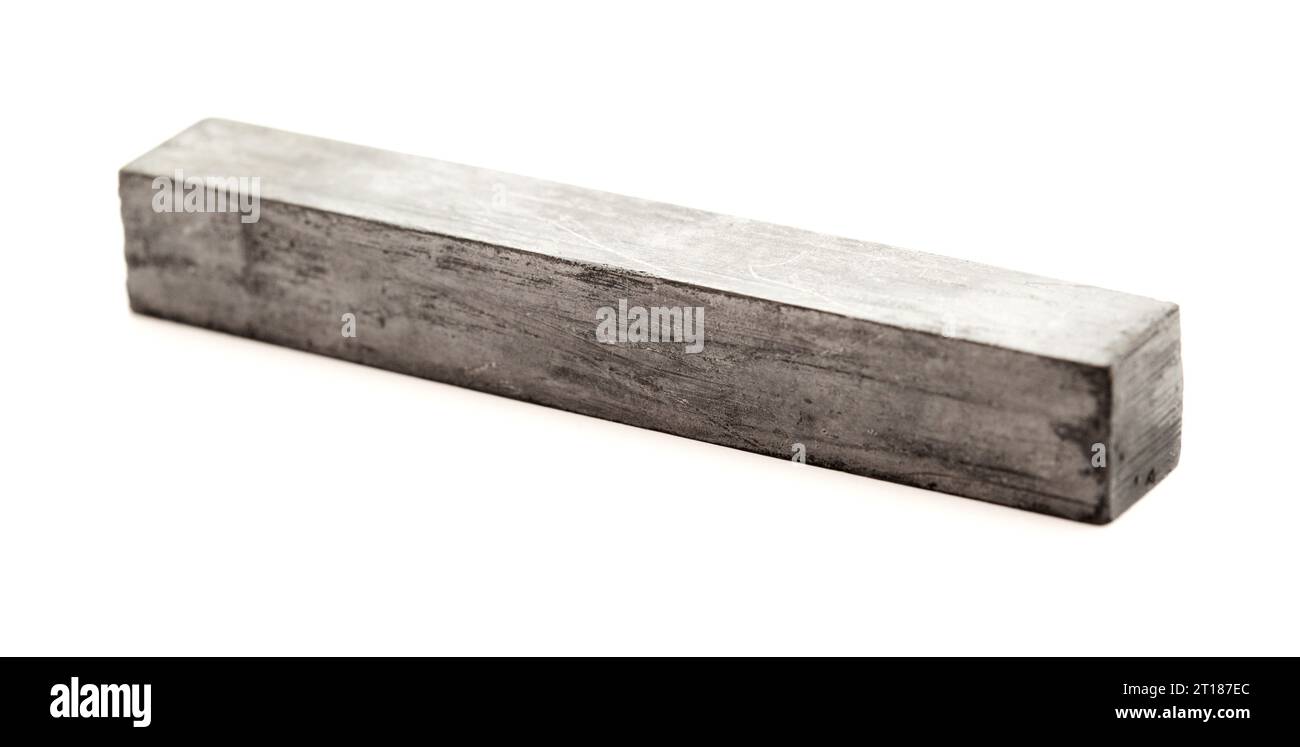 Solid graphite stick art material isolated on white background Stock