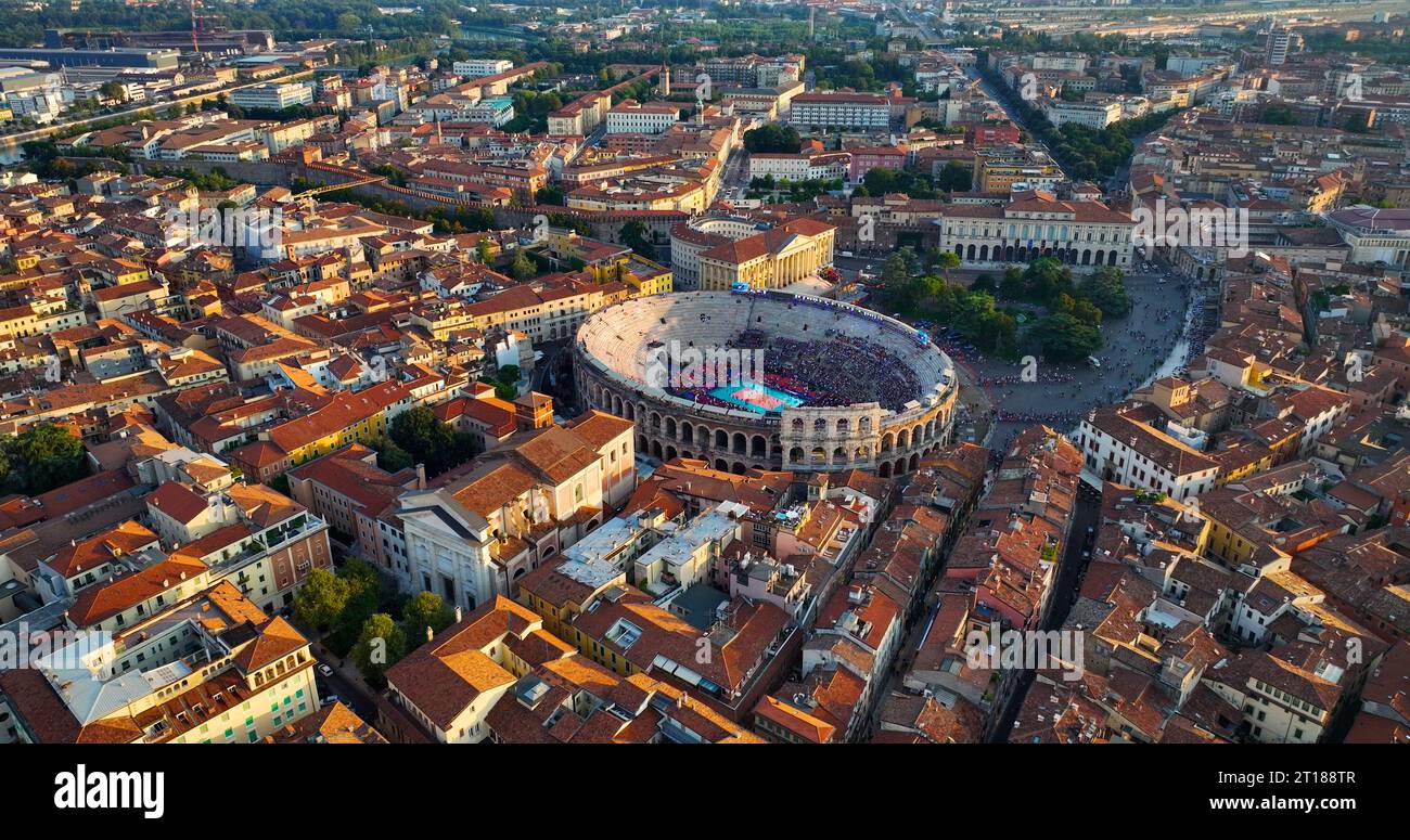 Aerial view verona arena well hi-res stock photography and images - Alamy