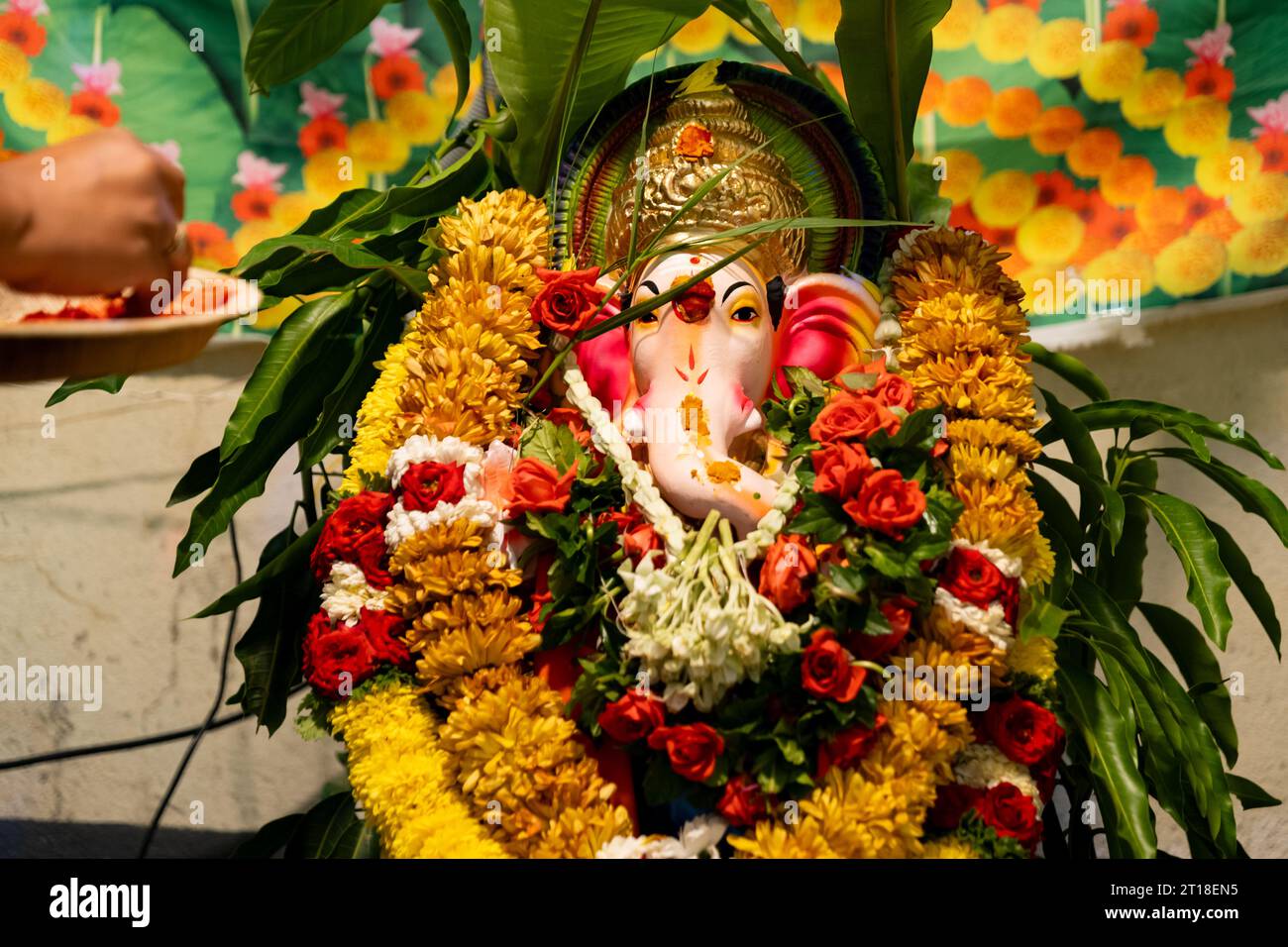 This image is from Bangalore City, State Karnataka Country India, on 25th september 2023. Temple Ganasha Stock Photo
