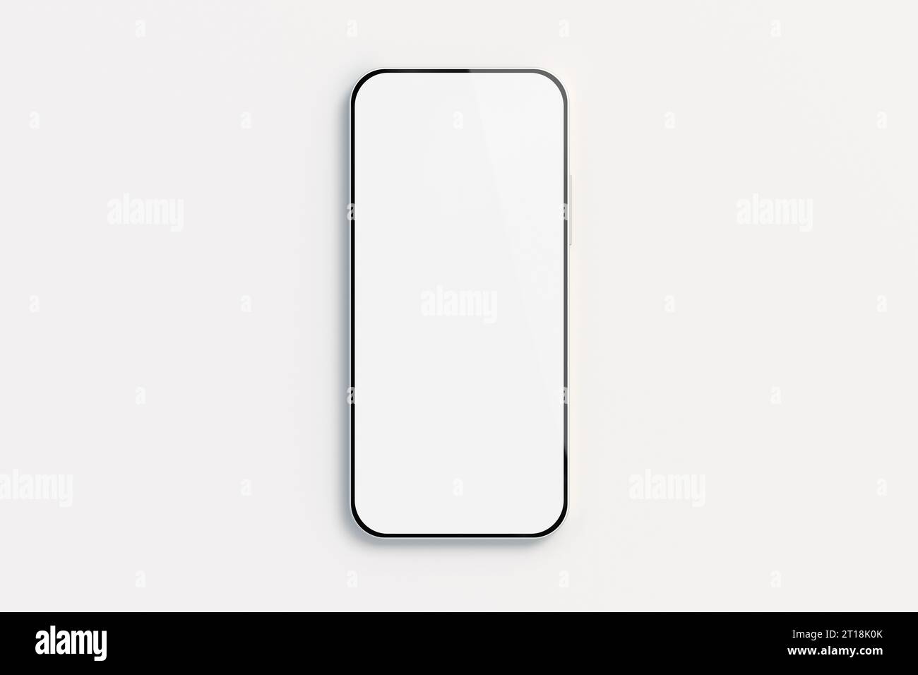 Smartphone blank screen mockup on white background Stock Photo