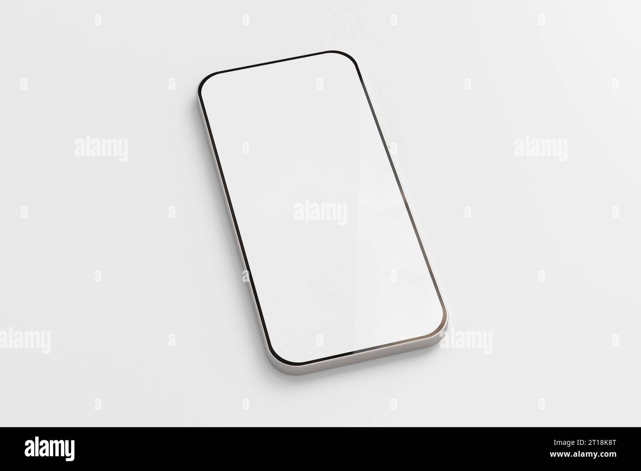 Smartphone blank screen mockup on white background Stock Photo