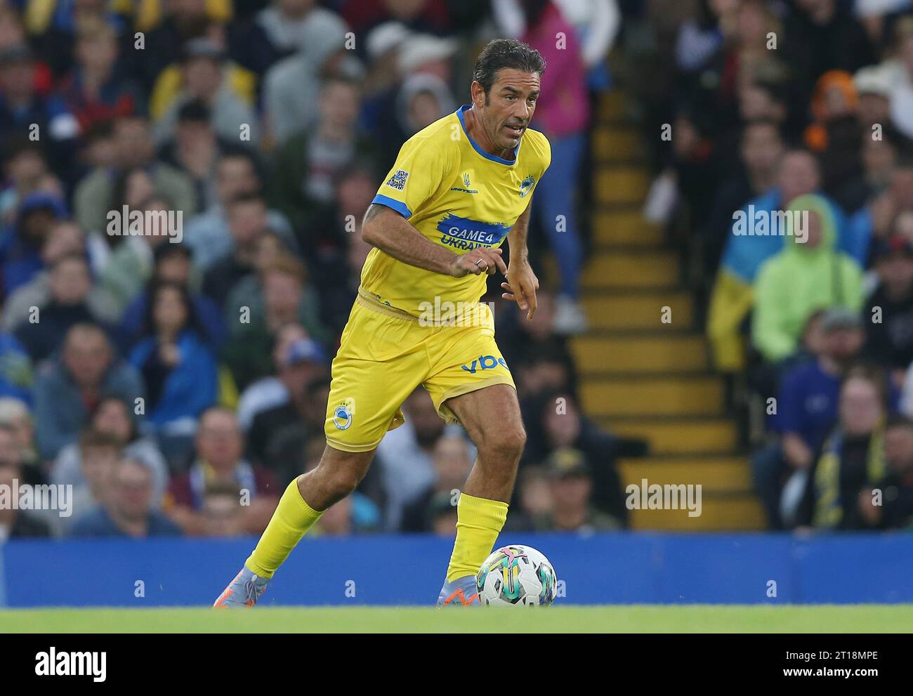 Robert Pires of The Yellow Team. - Yellow Team v Blue Team, Game4Ukraine, Stamford Bridge Stadium, London. - 5th August 2023. Editorial Use Only - DataCo restrictions apply Stock Photo