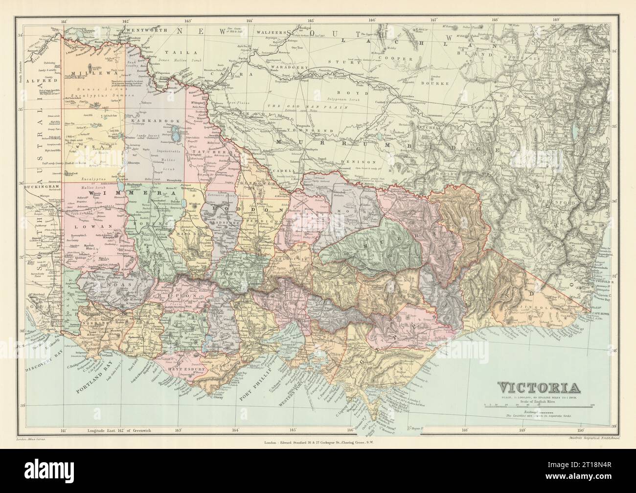 Victoria, Australia. Explorers routes. Landscape observations. STANFORD 