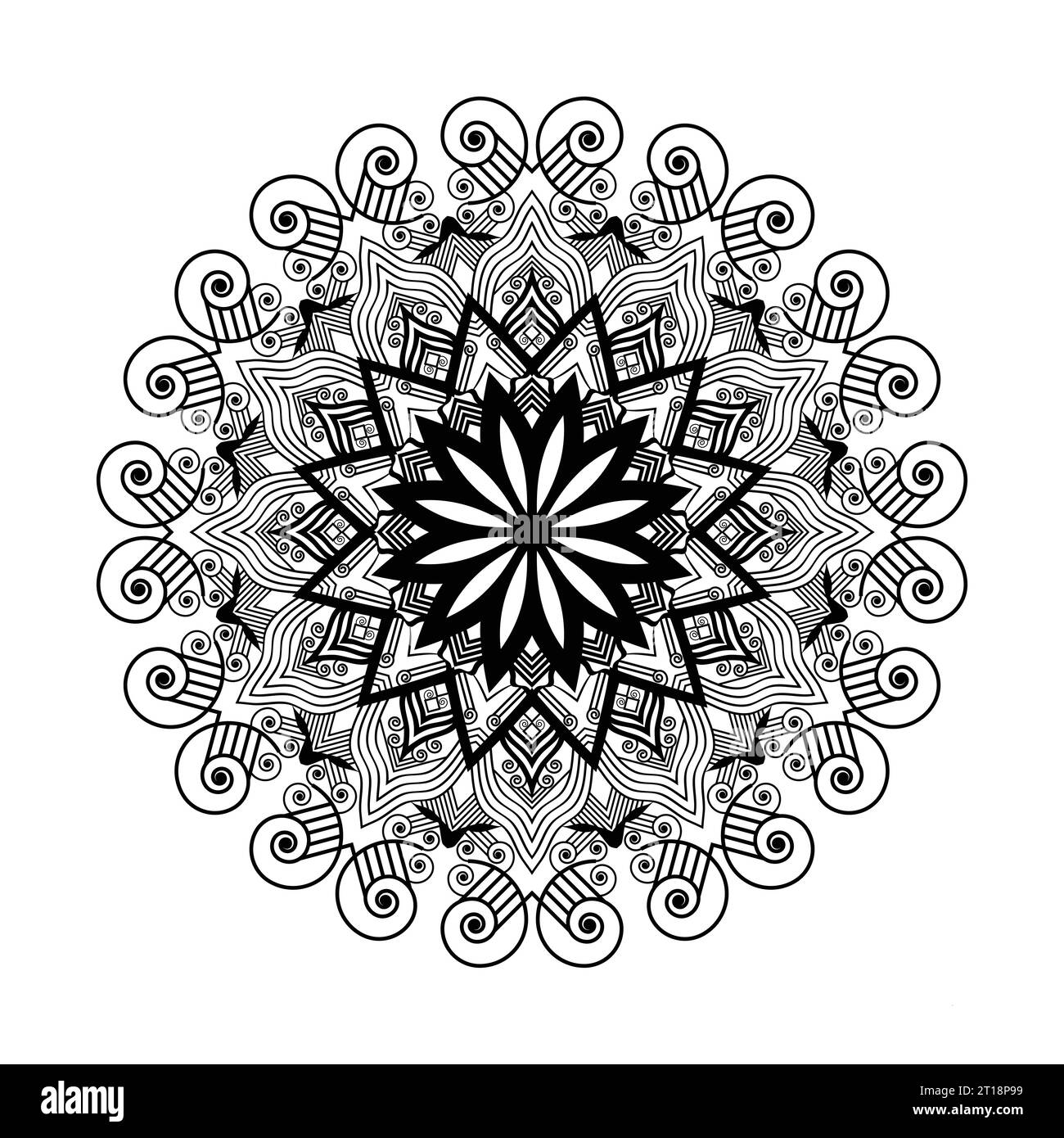 creative black and white background design vector for new lotus mandala ...